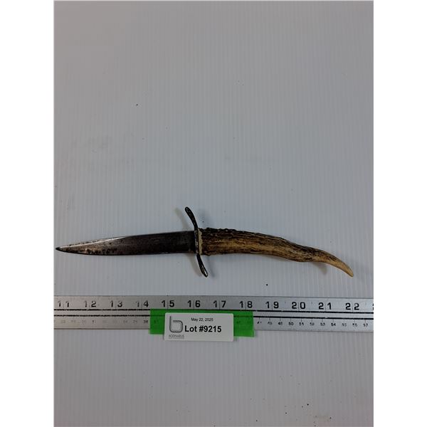 Red Point Brand Hunting Knife w/Antler Handle - 5.5" Blade, 11" Total Length