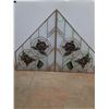 Image 1 : Pair of Stained Glass Floral Design Window/Art - Each Panel 44.5" x 30.25"-CANNOT SHIP