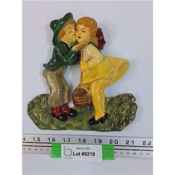 Vintage Chalkware "Jack & Jill" - 7.5" X 7"