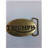 Image 2 : Vintage Solid Brass Triumph Belt Buckle - 3.5" X 2"