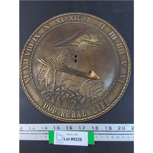 Vintage Brass Sundial (Needs Screws) - 9.5"