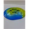 Image 4 : Blue & Yellow Art Glass Bowl - 14.5" x 3"