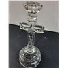 Image 2 : Clear Glass Jesus Candle Holder - 9.5"
