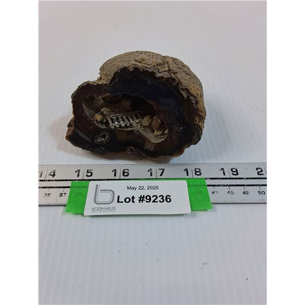 Geode w/Mining Themed Decor - 5" x 4" x 2"