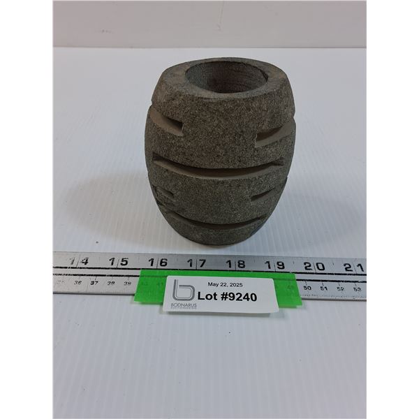 Carved Stone Tealight Candle Holder - 4.5" x 3"