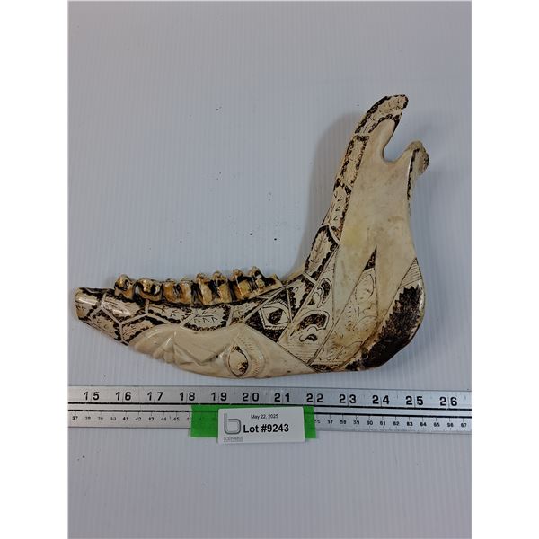 Carved Jawbone Art - 11" x 9"