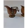 Image 2 : (2) Copper Coal Scuttle Buckets - 6" x 5" x 5"