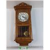 Image 1 : Forestville Wind-up Wall Pendulm Wall Clock - Missing Key? - 21" x 8" x 4"