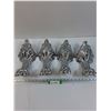 Image 1 : Set of Four Chrome Plated Metal Lions Feet - 12" x 5"