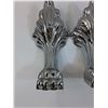 Image 2 : Set of Four Chrome Plated Metal Lions Feet - 12" x 5"