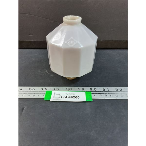 Milk Glass D & S Antique Lightning Rod Globe - 5" x 4"