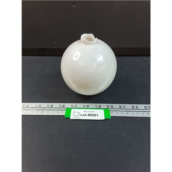 Milk Glass D & S Antique Lighting Rod Globe - 5" x 4"