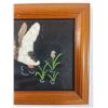 Image 3 : Vintage Embroidered Tufted Duck Art in Frame - 8.5" x 6.5"