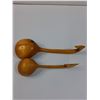Image 4 : (2) Wooden Carved Ladle Spoon w/Stand Handle - 8.5" - One is Doukhobor Style