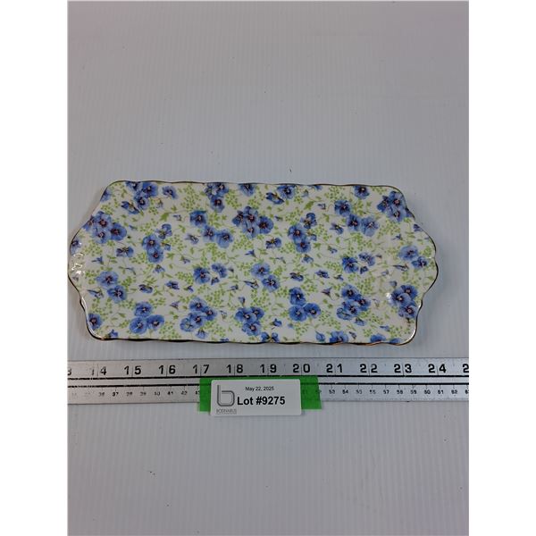 Royal Albert Pansy Pattern Serving Tray - 11" x 5"