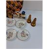 Image 4 : (4) Vintage Assorted Salt & Pepper Shakers, (6) Porcelain Plates, Collectors Tin, Pewter Art