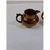 Image 2 : Vintage Gibsons Burslem Copper Lustre Creamer & Sugar Set