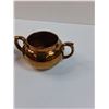 Image 3 : Vintage Gibsons Burslem Copper Lustre Creamer & Sugar Set