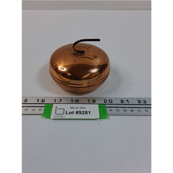 Vintage Copper Curling Rock Ashtray w/Glass Insert