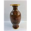 Image 2 : Vintage Cloisonne Brass Form Enameling Flower Vase - 8"