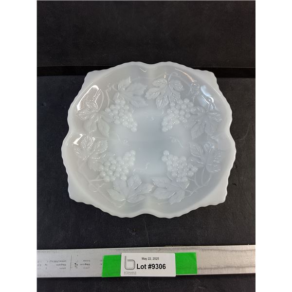 Vintage Milk Glass Footed Dish
