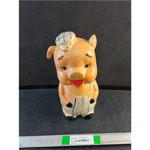 # Vintage Porcelain Piggy Coin Bank