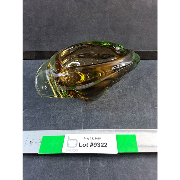 MCM Green & Gold Art Glass Bowl