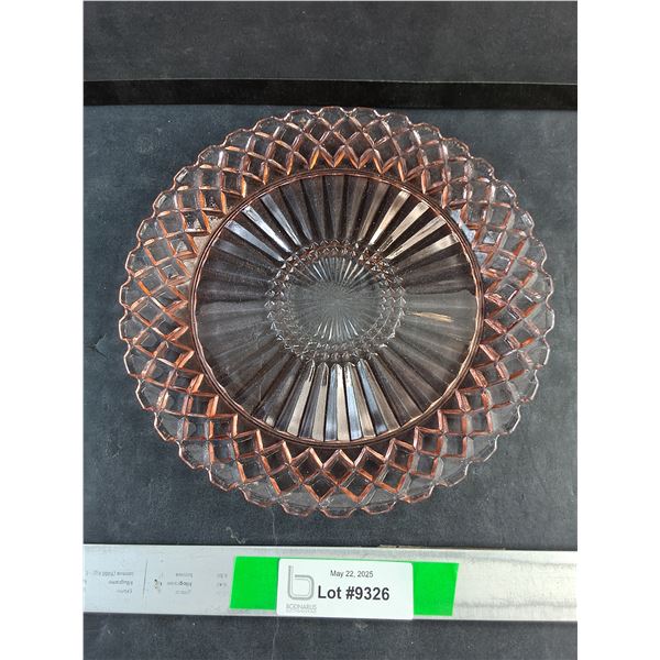Vintage Pink Waterford Depression Glass Plate - 7" x 5"