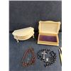 Image 2 : (2) Rosaries & French Ivory Lot: Jewelry Box, Manicure Tools