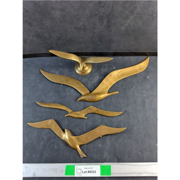 Vintage Brass Bird Decorations - (3) Hanging (1) Standing