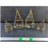 Image 1 : (4) Brass & Glass Air Plant Hanging Planters - Assorted Sizes