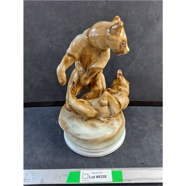 Zsolnay 1911 Porcelain Hand Painted Bears Decoration