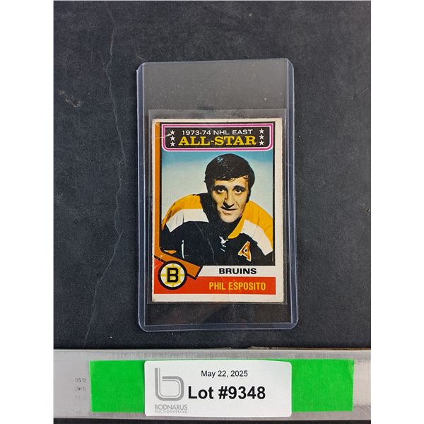 1973-74 NHL East All Star Bruins Phil Esposito Hockey Card - Authenticity Not Guaranteed
