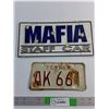 Image 1 : Saskatchewan Motorcycle Licence Plate and Mafia Front Licence Plate