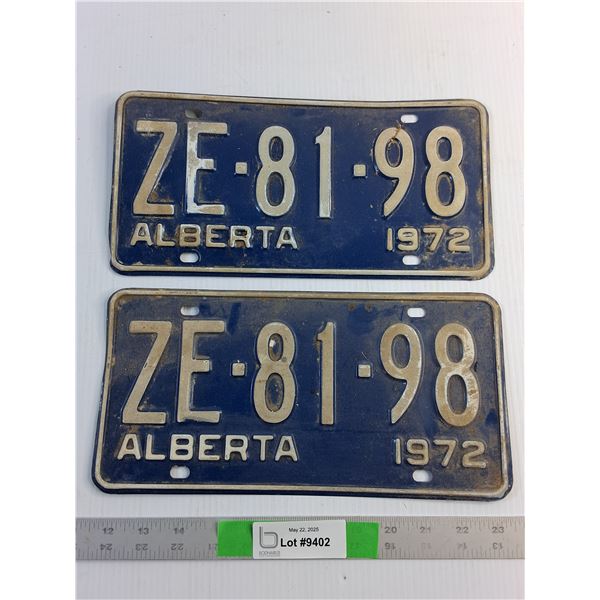 1972 Alberta License Plates
