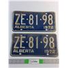 Image 1 : 1972 Alberta License Plates