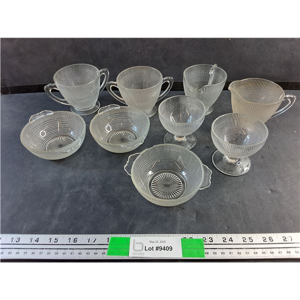 Dominion Glass Saguenay Cups, Bowls and Creamers - Chipped
