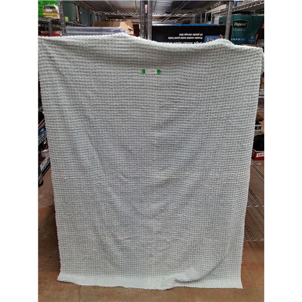 Vintage Chenille Bed Spread - Light Green & Blue - 70" x 60"