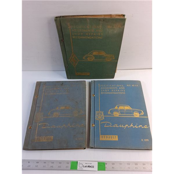 (3) Vintage Renault Shop Repairs Recommendations Books