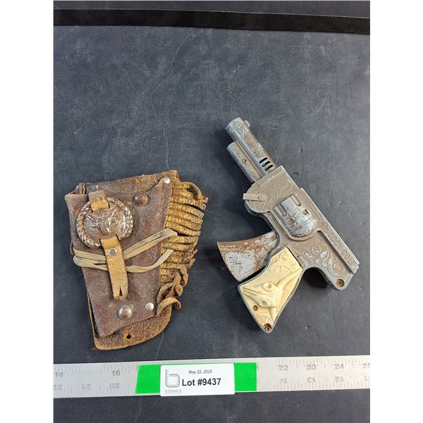 Vintage Cody Colt Toy Handgun and Leather Holster