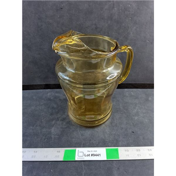 Yellow/Amber Glass Pitcher