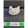 Image 1 : # Milk Glass Hen On A Nest Dish