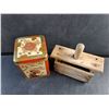 Image 2 : Wooden Butter Press and Vintage Tea Tin