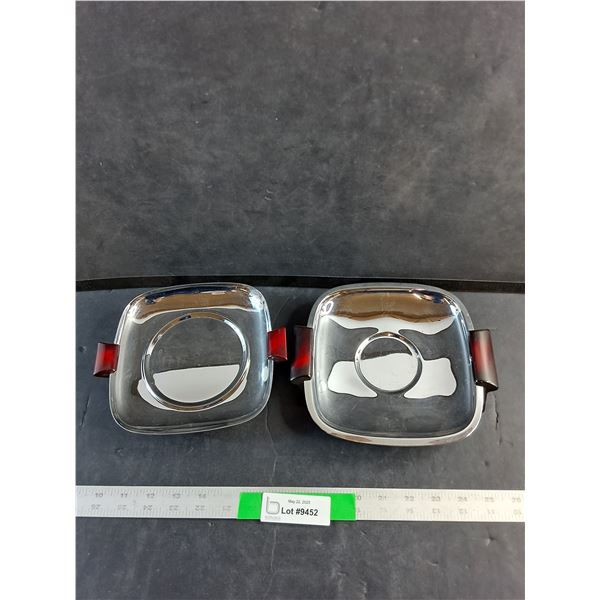 (2) Glo-hill Mid-Century Serving Dishes