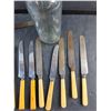 Image 3 : Bakelite Table Knives and Vintage Bottle