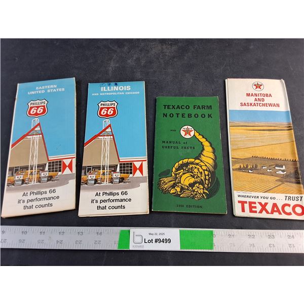 Vintage Canada and the US Road Maps and Texaco Farm Notebook