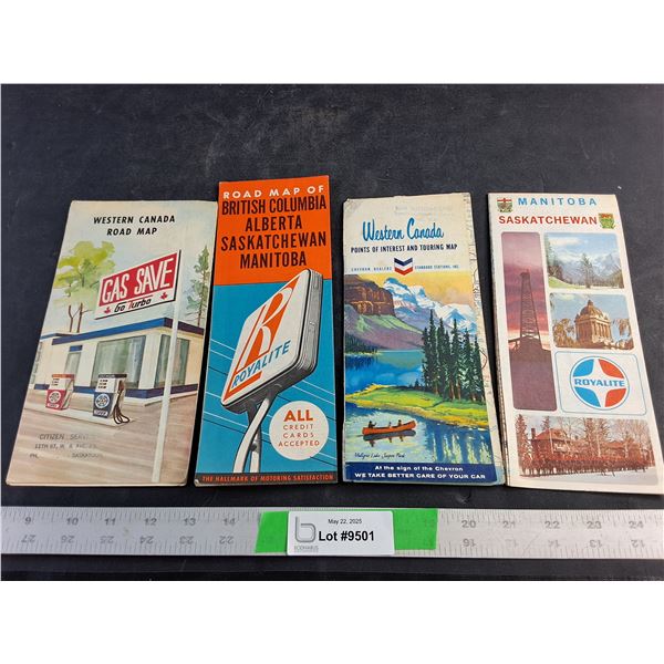 Vintage Western Canada Road Maps