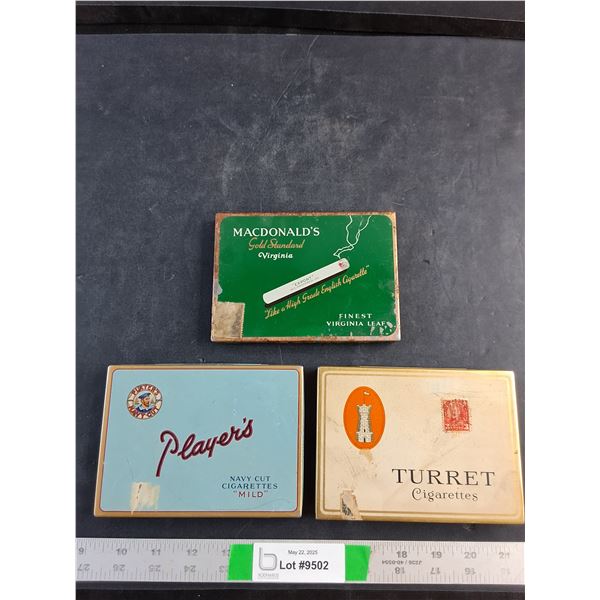 Vintage Empty Tobacco Tins - Players, Turret and Macdonalds