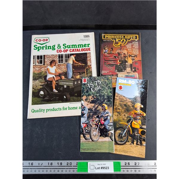 Vintage Magazines and Brochures - Co Op, Princess Auto and Suzuki