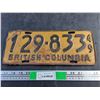 Image 1 : 1949 British Columbia License Plate
